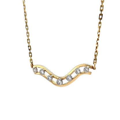 .36 Round Diamond Pendant Necklace in 14k Yellow Gold