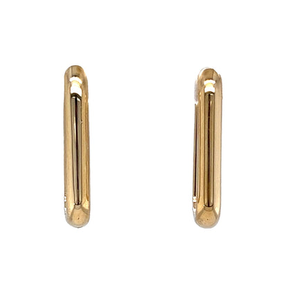 Oblong Hoop Earrings in 14k Yellow Gold