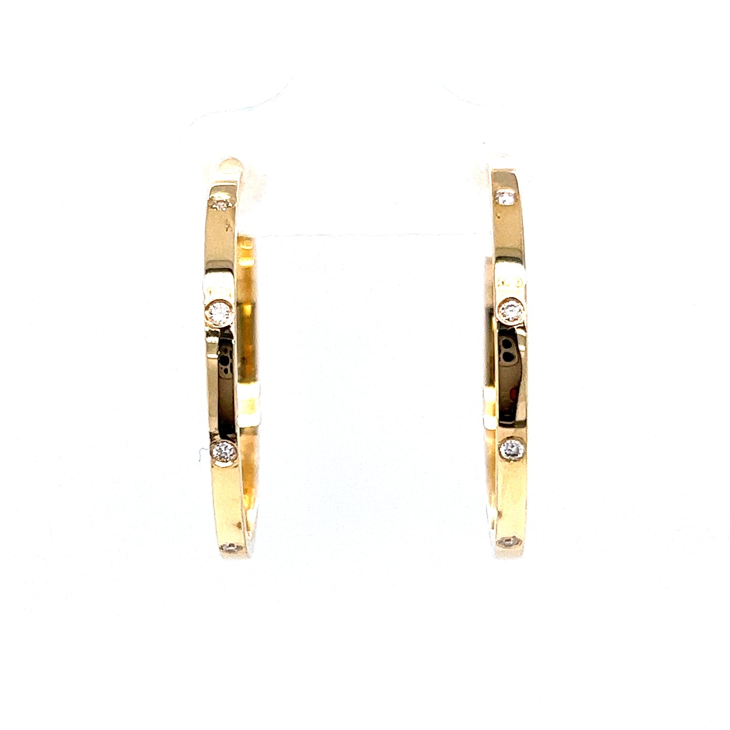 .08 Diamond Hoop Earrings in 14k Yellow Gold