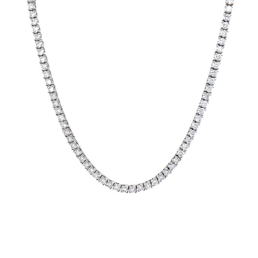 7.40 Round Brilliant Diamond Necklace in 18k White Gold