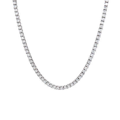 7.40 Round Brilliant Diamond Necklace in 18k White Gold