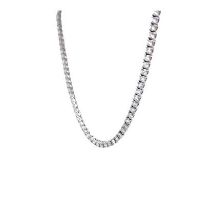 7.40 Round Brilliant Diamond Necklace in 18k White Gold