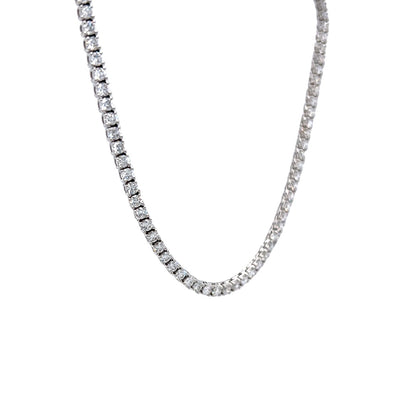 7.40 Round Brilliant Diamond Necklace in 18k White Gold