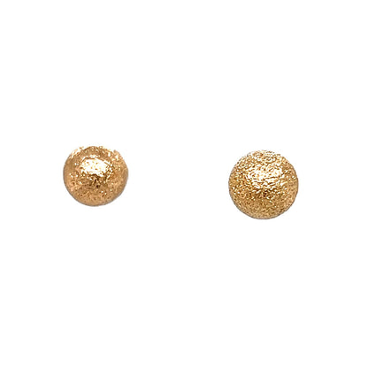 Textured Round Stud Earrings in 14k Yellow Gold