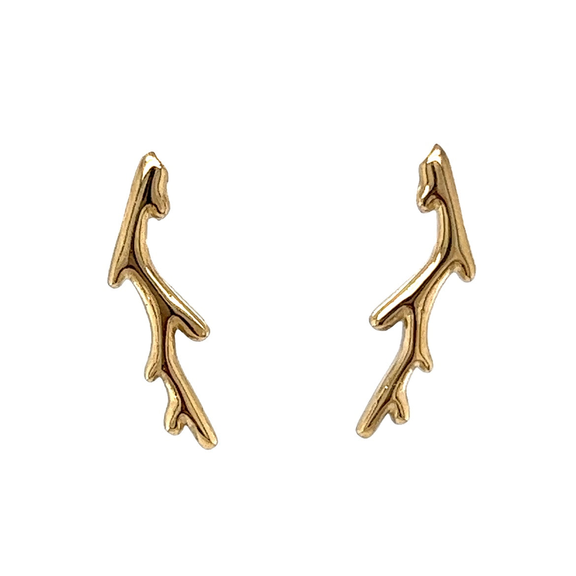 Stylish Stud Earrings in 14k Yellow Gold