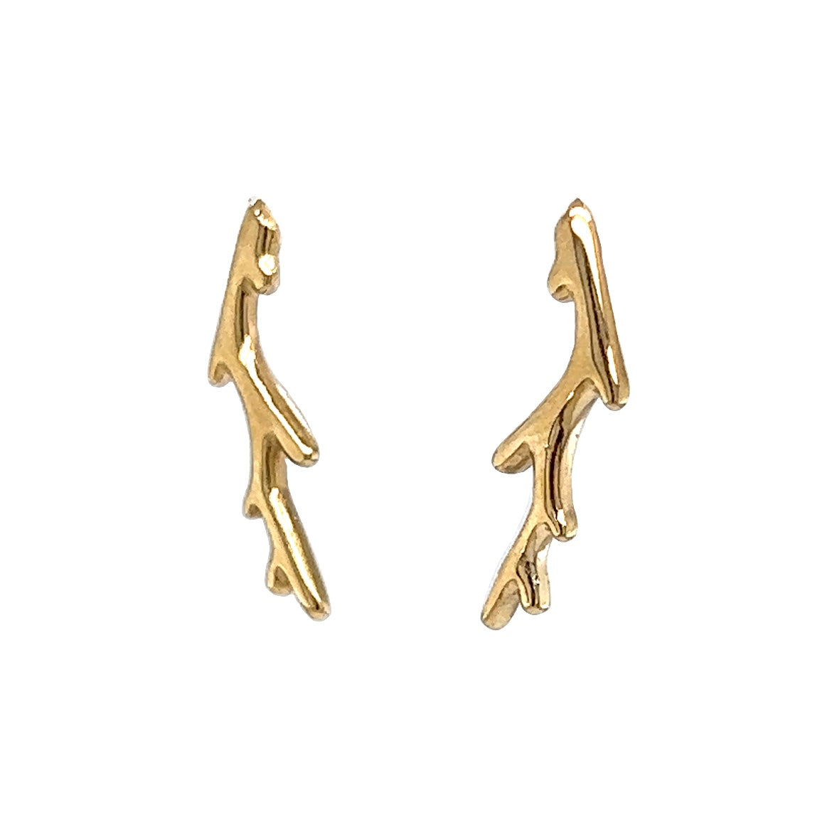 Stylish Stud Earrings in 14k Yellow Gold