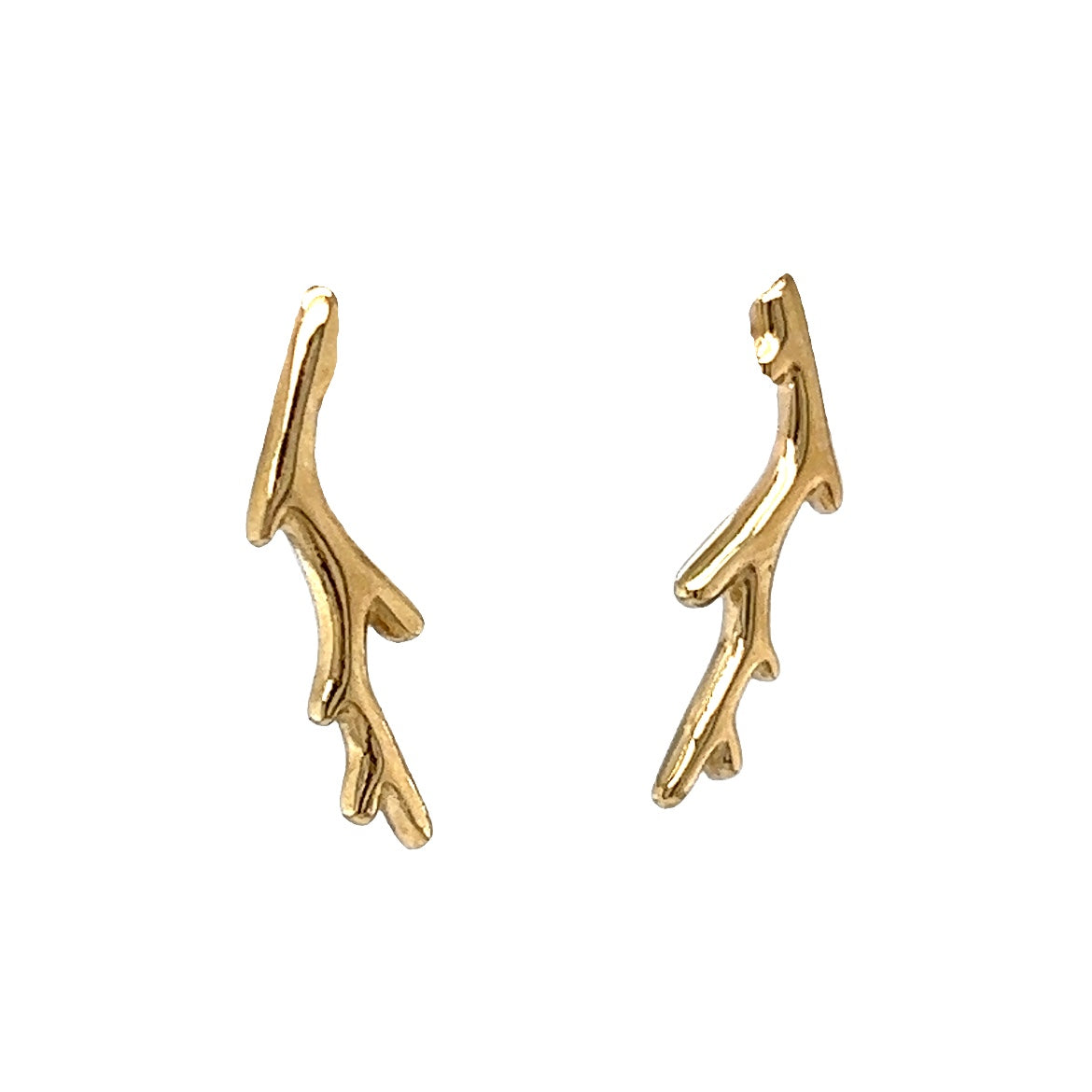 Stylish Stud Earrings in 14k Yellow Gold