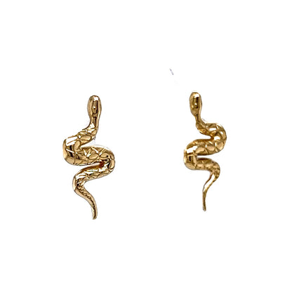 Snake Stud Earrings in 14k Yellow Gold