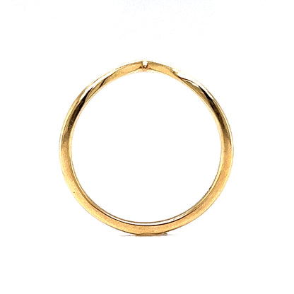 Thin V Shaped Wedding Band in 14k Yellow Gold