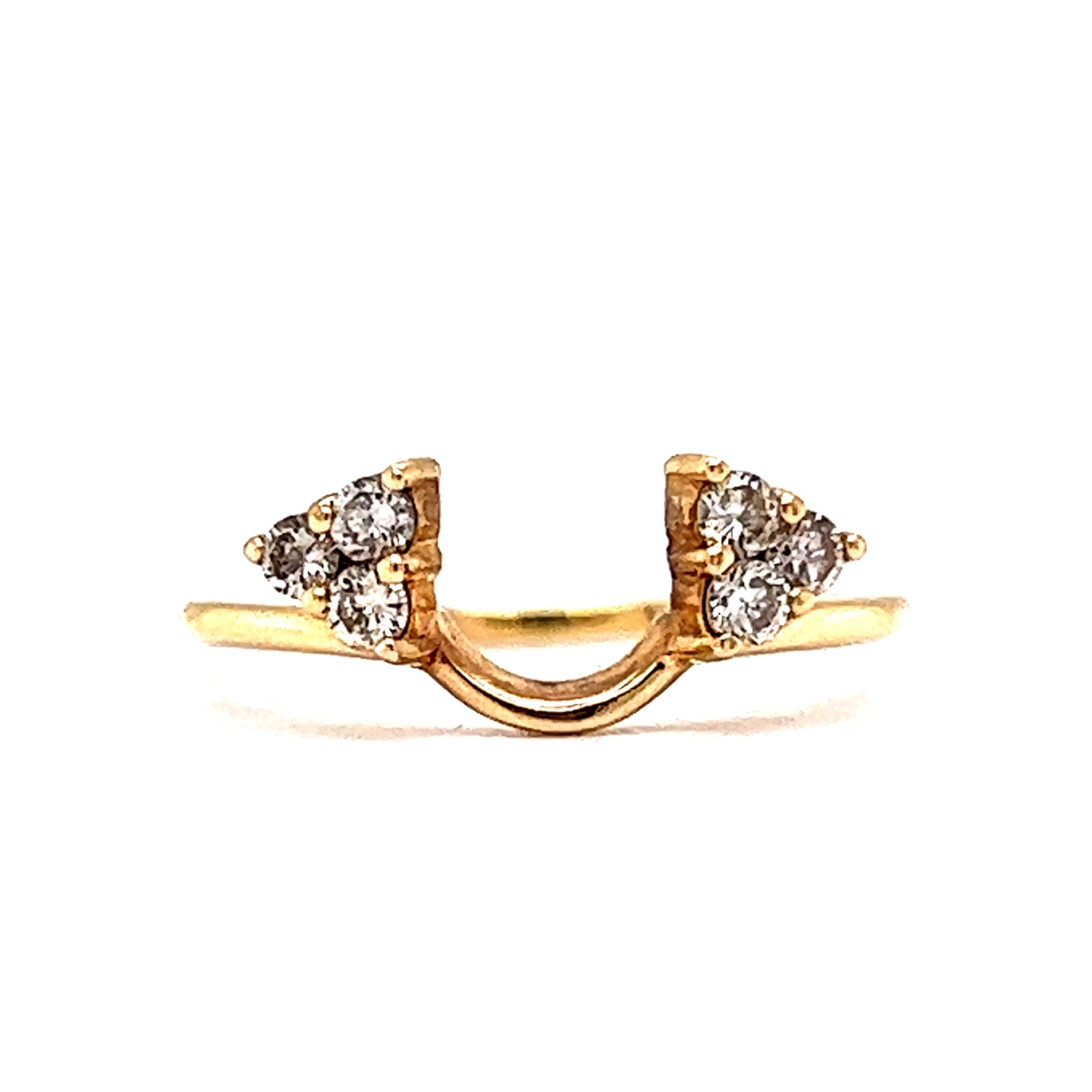 Swirl Diamond Engagement Ring Guard in 14k Yellow Gold | Shane Co.
