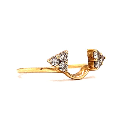 Yellow Gold Cluster Diamond Wedding Ring Guard in 14k