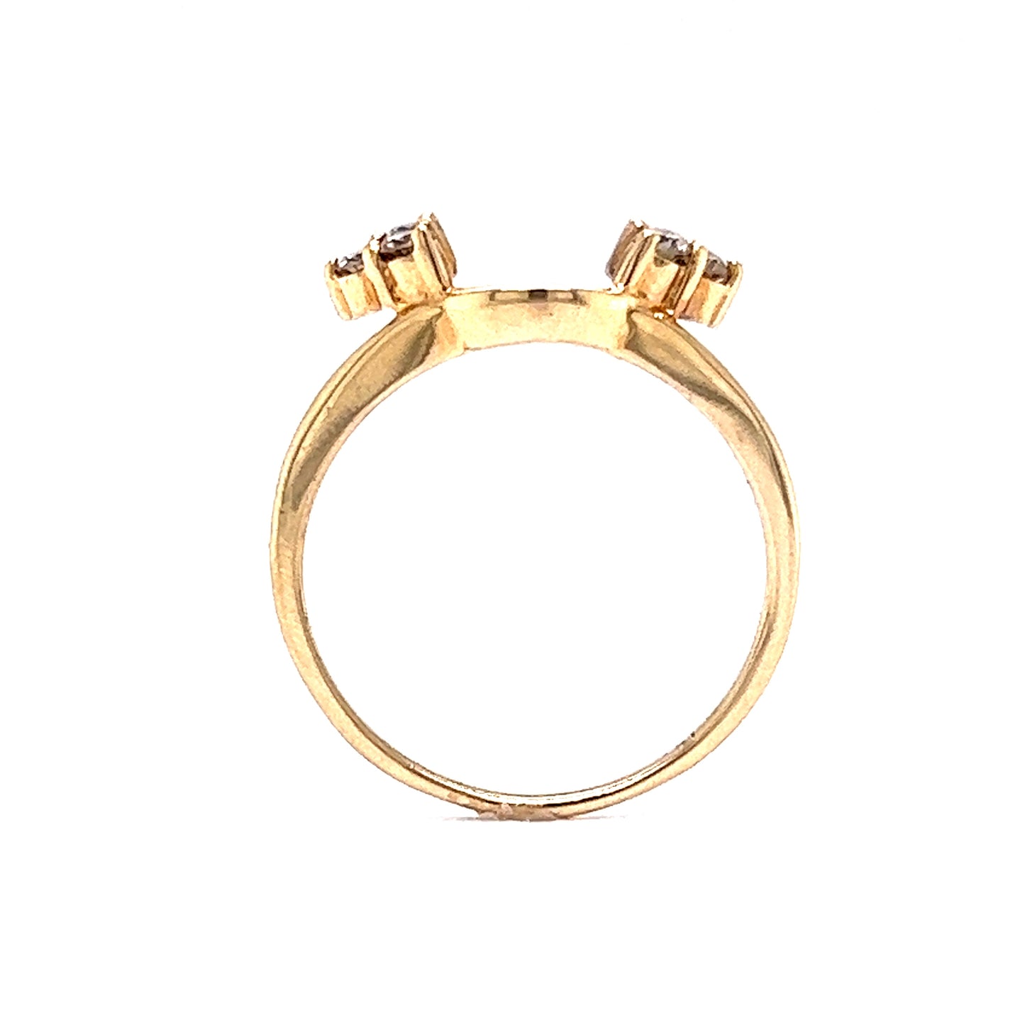 Yellow Gold Cluster Diamond Wedding Ring Guard in 14k