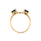 Sapphire Ring Guard Wedding Band in 14k Yellow Gold
