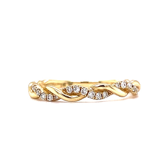 .13 Twisted Diamond Wedding Band in 14k Yellow Gold