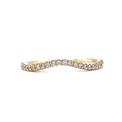 .18 Curved Diamond Wedding Band in Yellow Gold