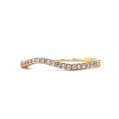 .18 Curved Diamond Wedding Band in Yellow Gold