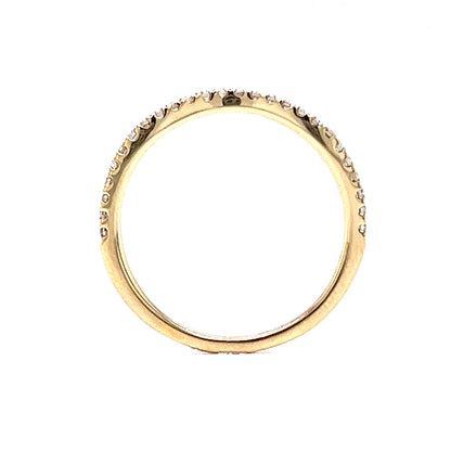 .18 Curved Diamond Wedding Band in Yellow Gold