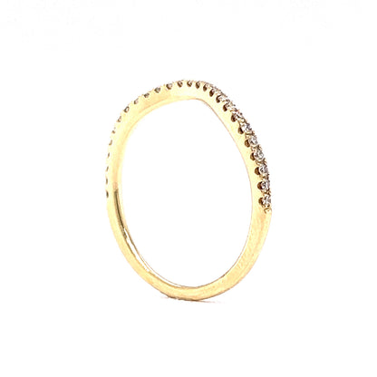 .18 Curved Diamond Wedding Band in Yellow Gold