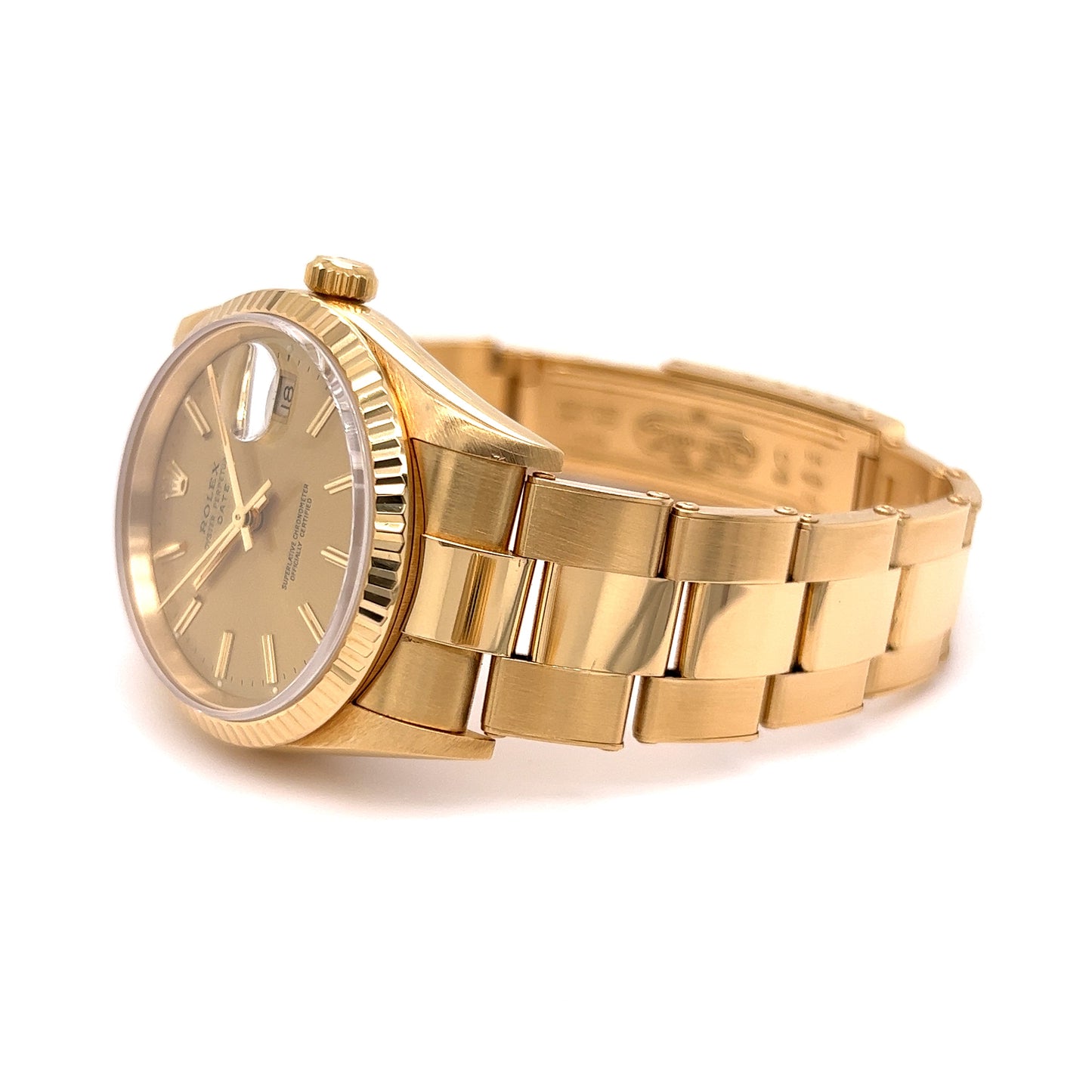 Rolex Oyster Perpetual Date 34mm in 18k Yellow Gold