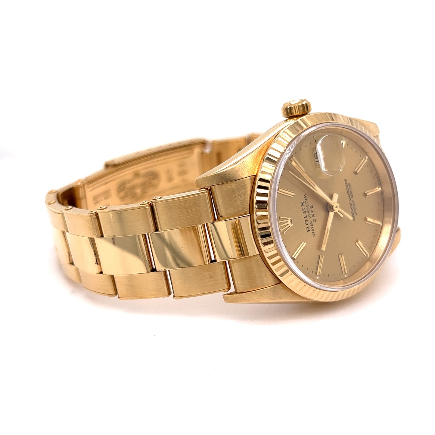 Rolex Oyster Perpetual Date 34mm in 18k Yellow Gold