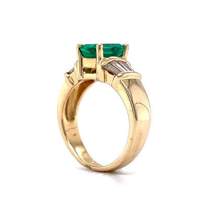 .88 Emerald & Diamond Engagement Ring in 14k Yellow Gold