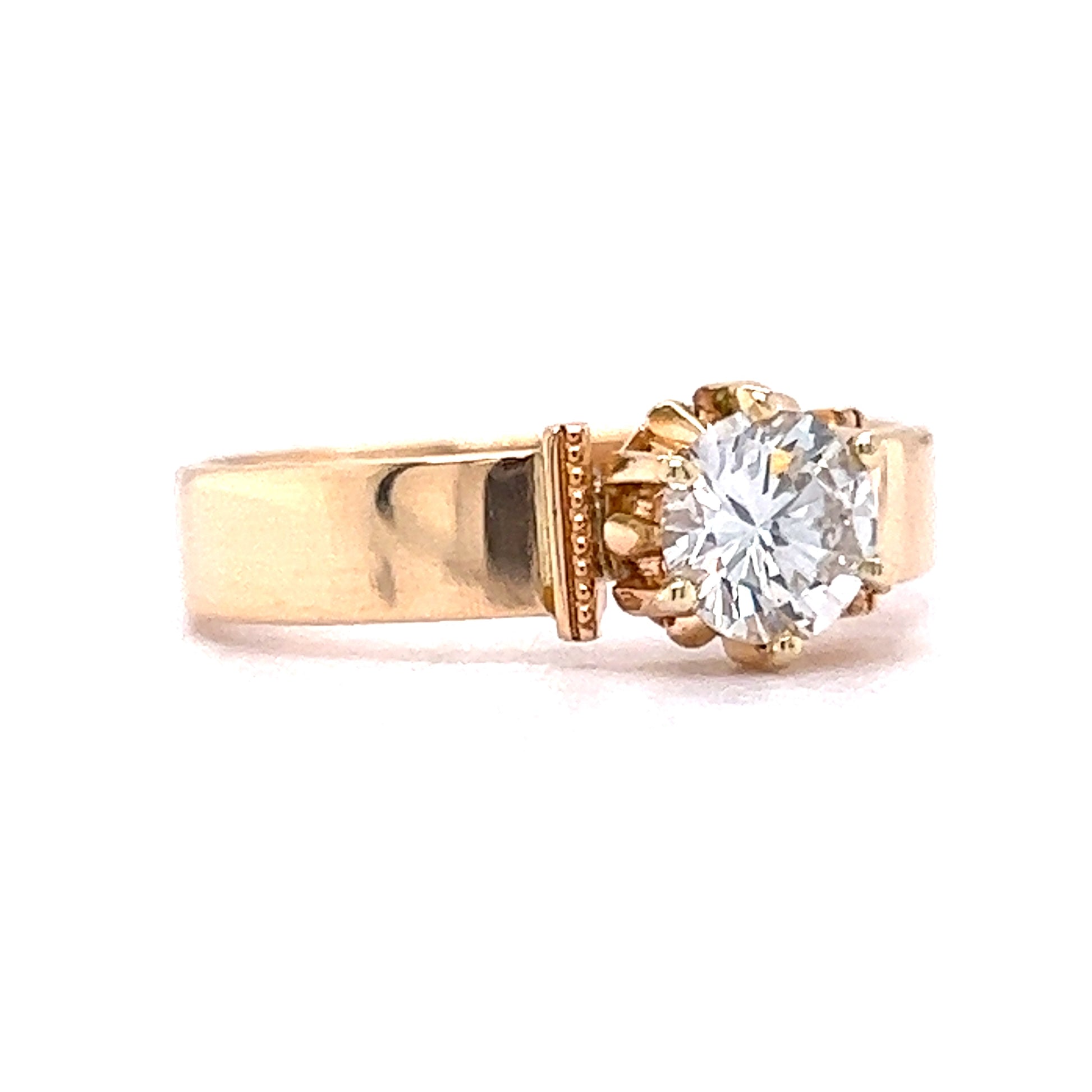 Vintage Victorian .63 Round Brilliant Diamond Engagement Ring in 18k Yellow GoldComposition: 18 Karat Yellow Gold Ring Size: 7.5 Total Diamond Weight: .63ct Total Gram Weight: 3.4 g Inscription: 18k
      