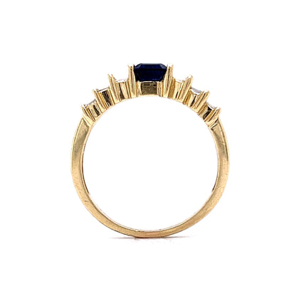 1.30 Emerald Cut Tanzanite Engagement Ring in 14k Yellow Gold