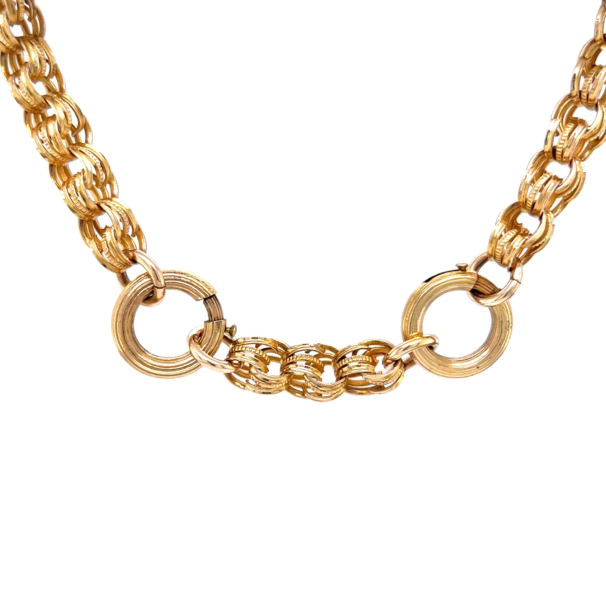 Vintage Victorian Rolo Link Chain Necklace in 9k Yellow GoldComposition: 9 Karat Yellow Gold Total Gram Weight: 30.2 g