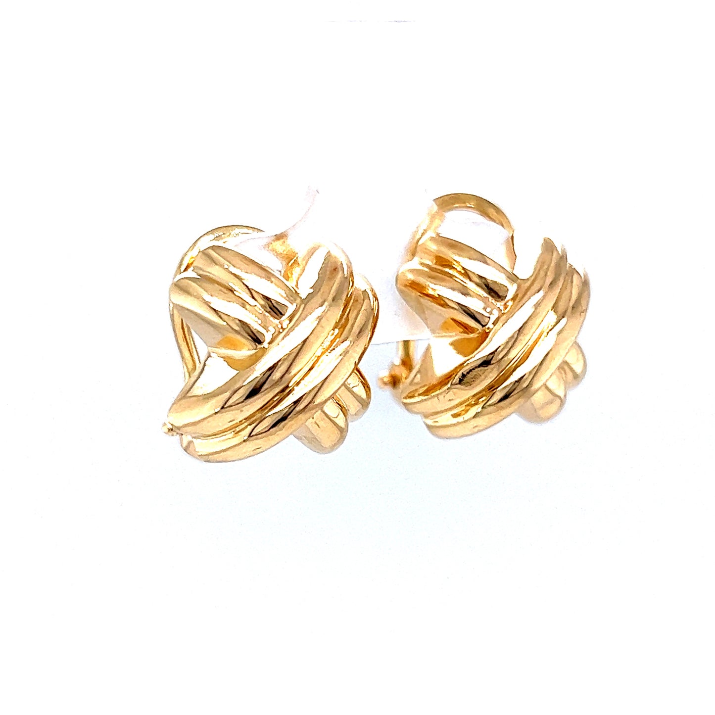 X Shaped Earring Studs in 14k Yellow Gold