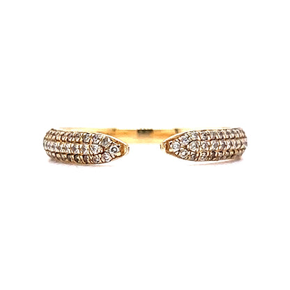 Open Micro Pave Diamond Stacking Ring in 14k Yellow Gold