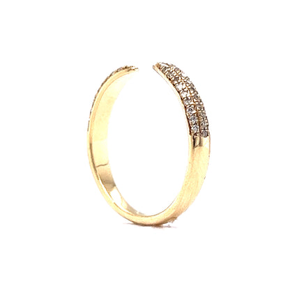 Open Micro Pave Diamond Stacking Ring in 14k Yellow Gold