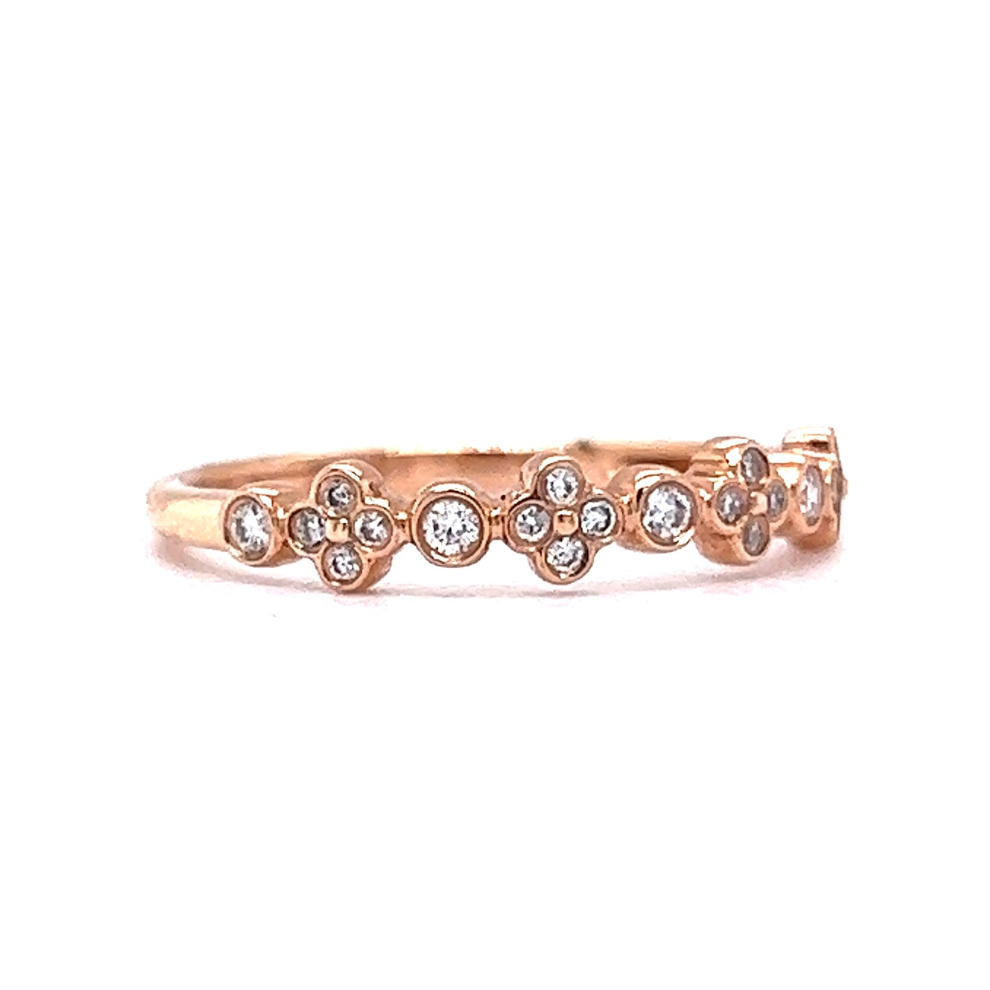 Wedding Band w/ .16 Carats of Diamonds in 14k Rose Gold