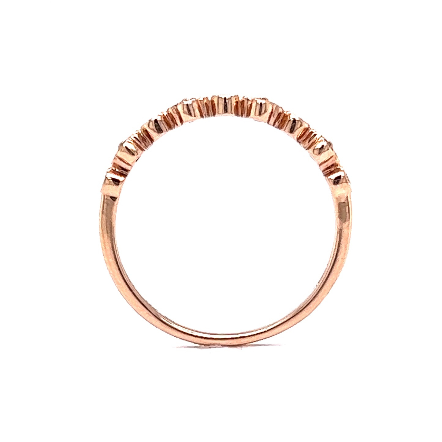 Wedding Band w/ .16 Carats of Diamonds in 14k Rose Gold
