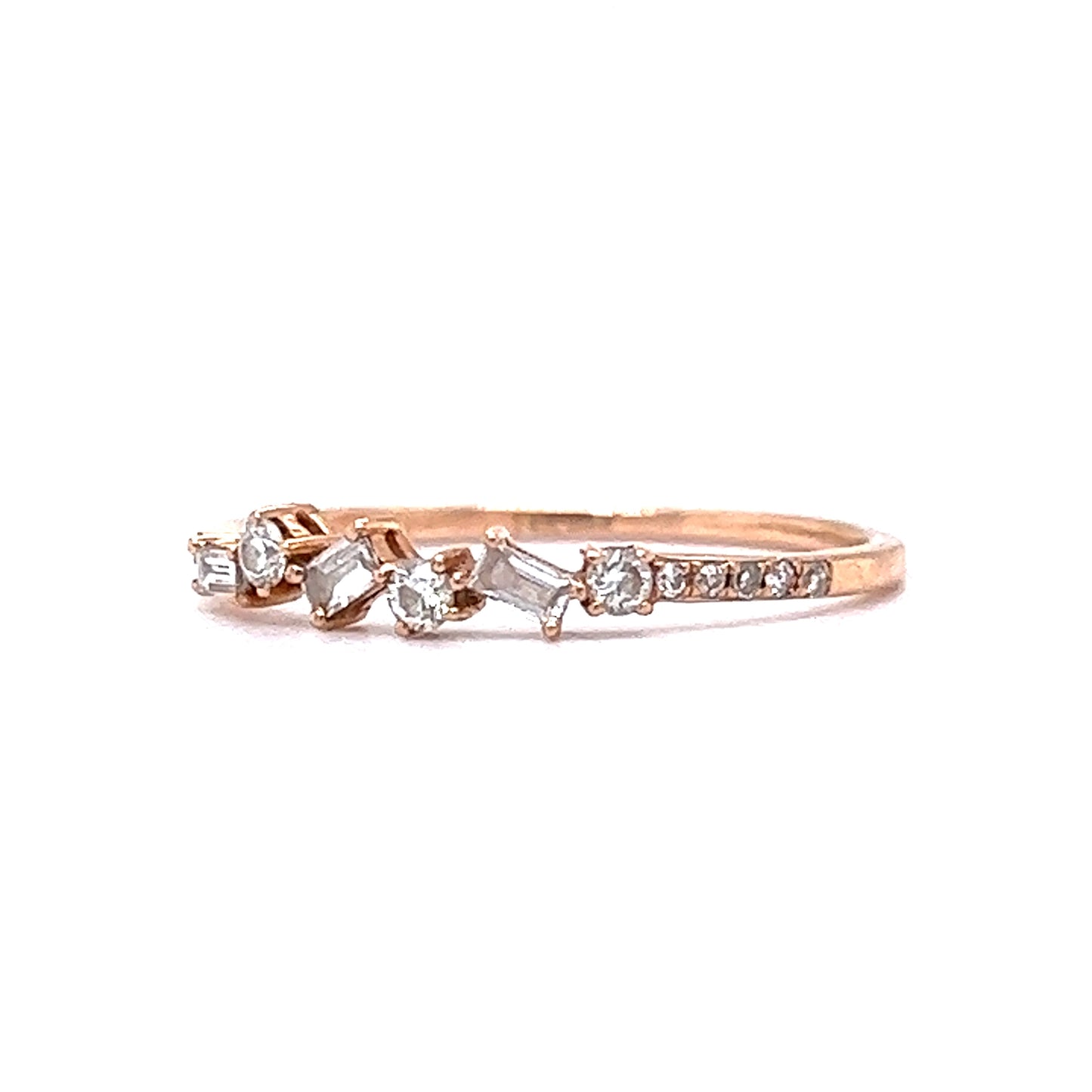 .36 Baguette Diamond Stacking Band in 14k Rose Gold