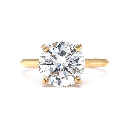 3.01 Round Brilliant Cut Diamond Engagement Ring in 18k Yellow Gold