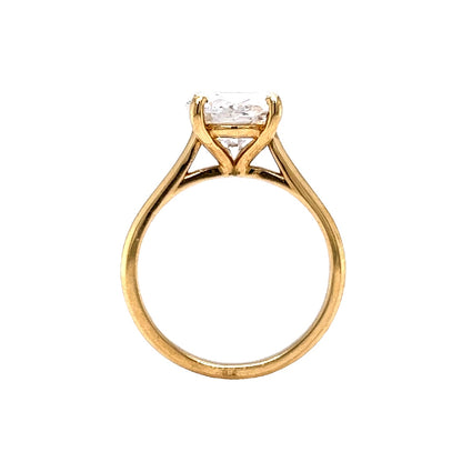 3.01 Round Brilliant Cut Diamond Engagement Ring in 18k Yellow Gold
