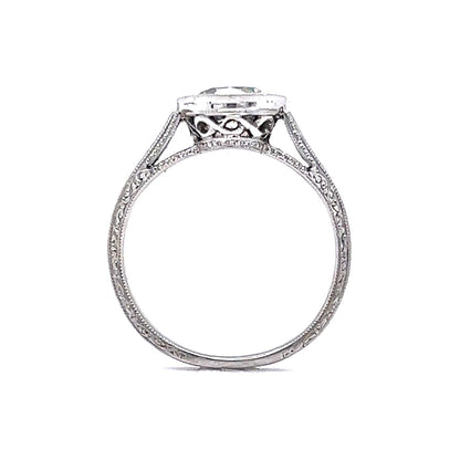 1.38 Old European Solitaire Bezel Platinum Engagement Ring