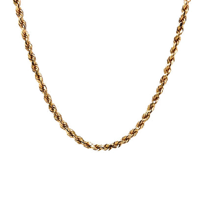 24" Rope Chain Necklace in 14k Yellow Gold