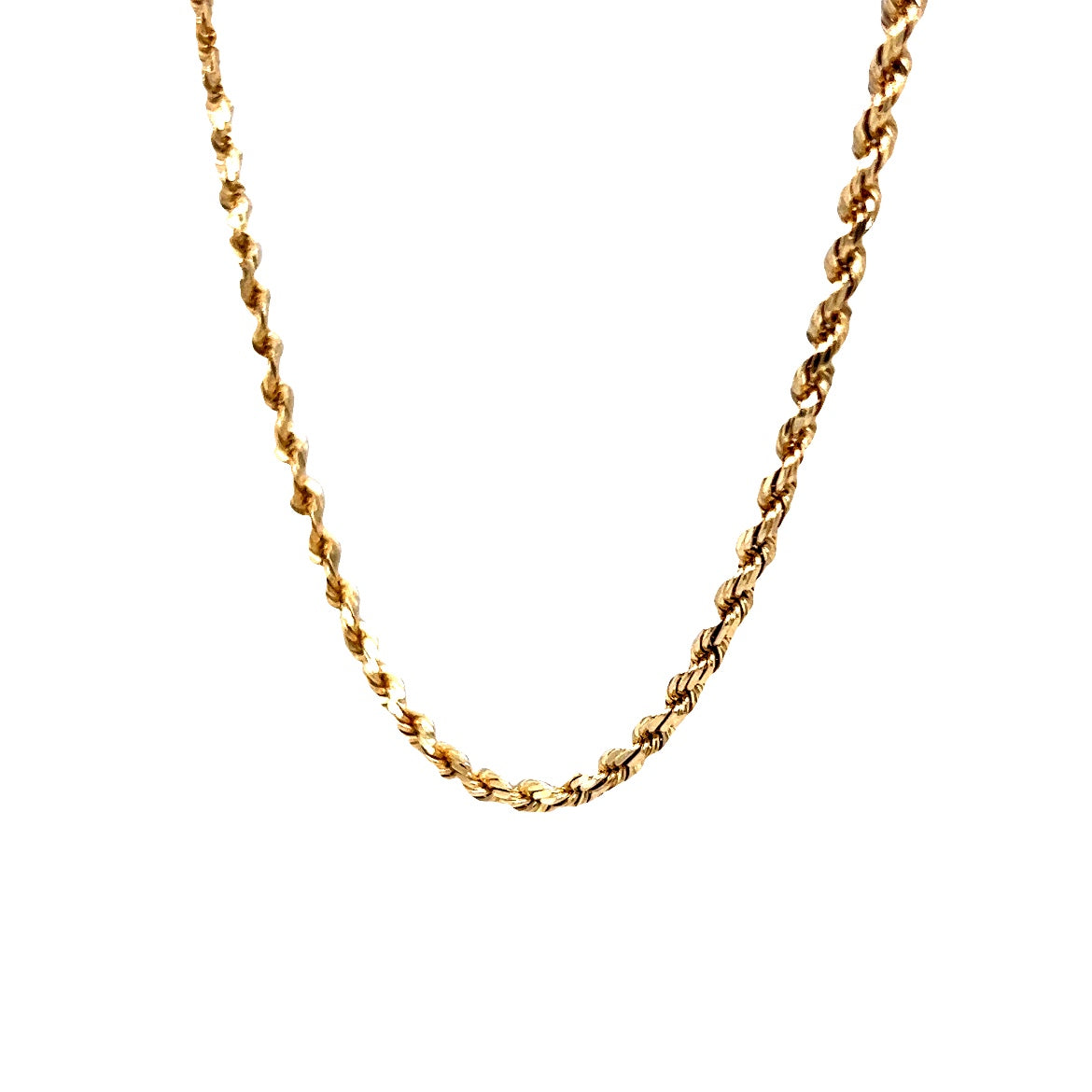 24" Rope Chain Necklace in 14k Yellow Gold