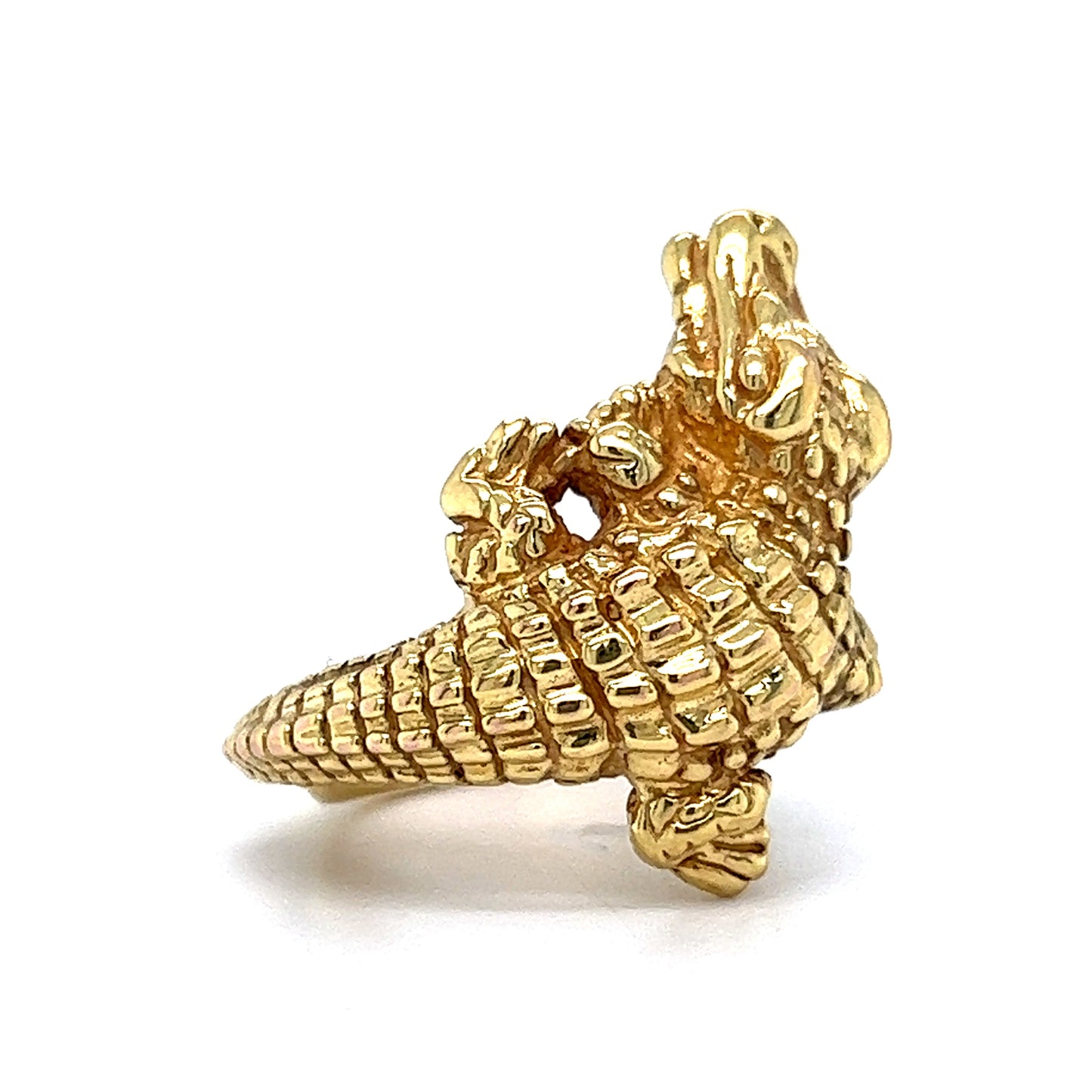 Alligator Cocktail Ring in 14k Yellow Gold