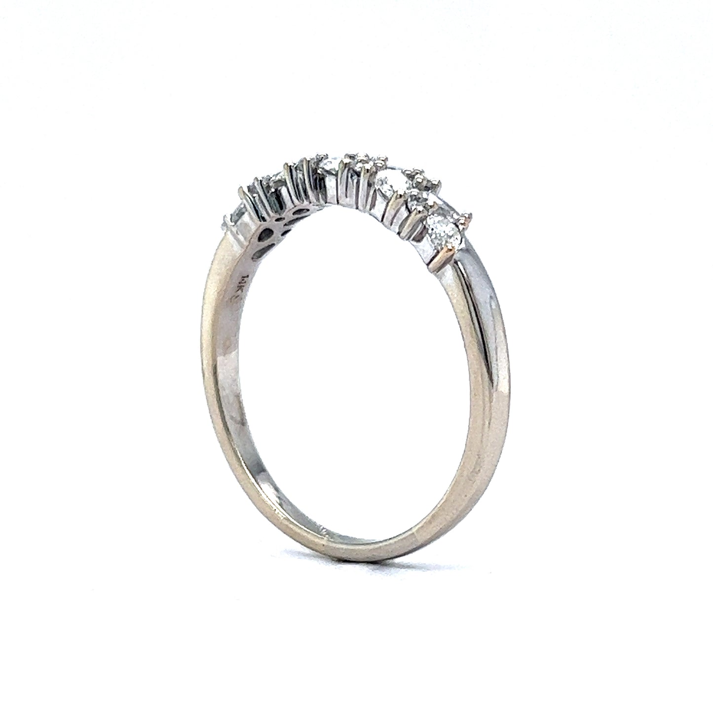 1.30 Pear & Round Brilliant Diamond Wedding Band in 14k White Gold