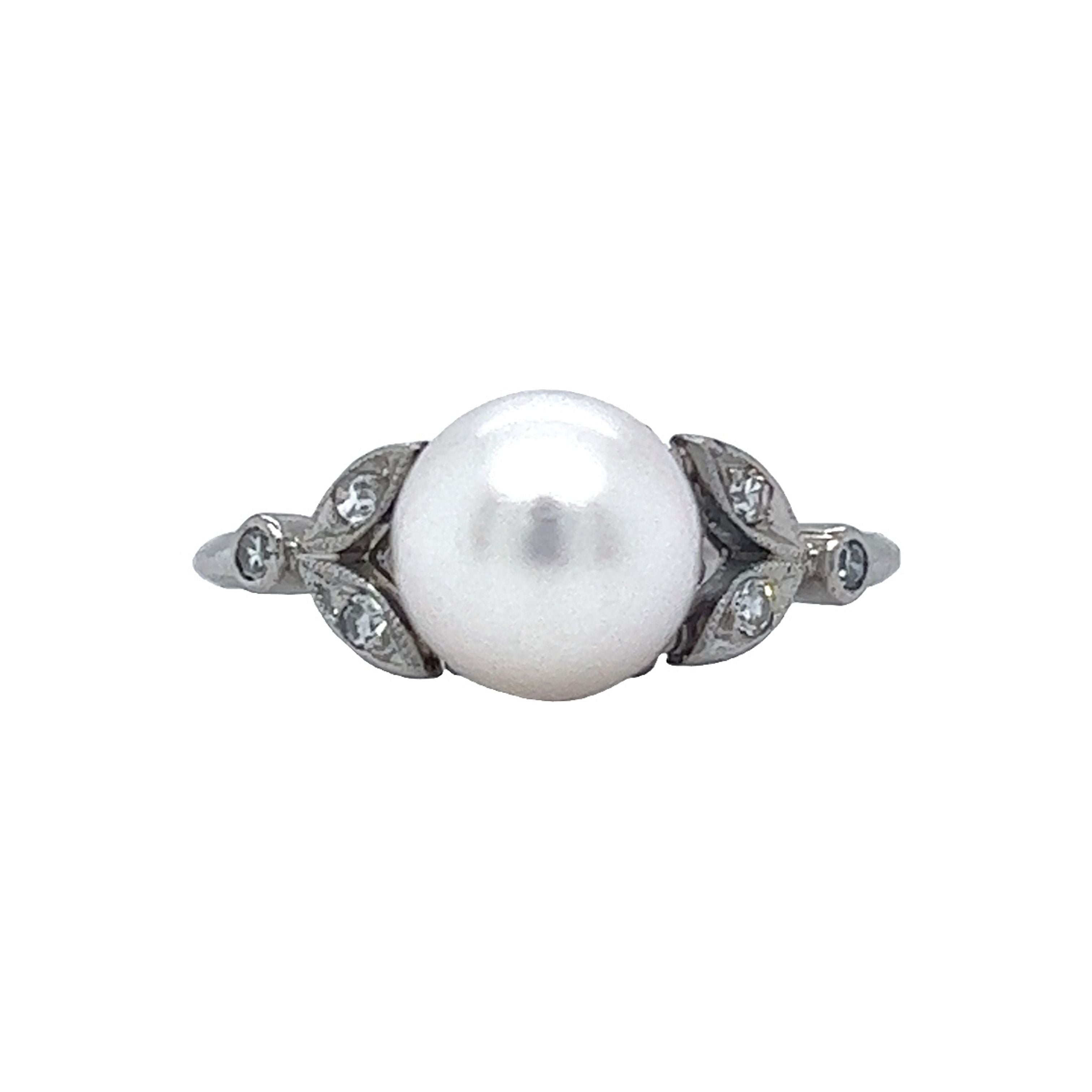 Art deco sale pearl ring