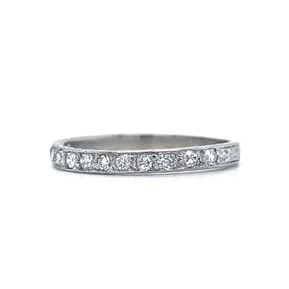 Vintage Art Deco Single Cut Diamond Wedding Band in Platinum