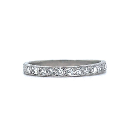 Vintage Art Deco Single Cut Diamond Wedding Band in Platinum