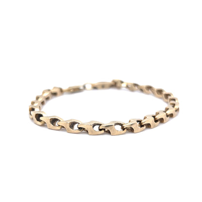Men's Geometric Link Bracelet in 14k Yellow Gold