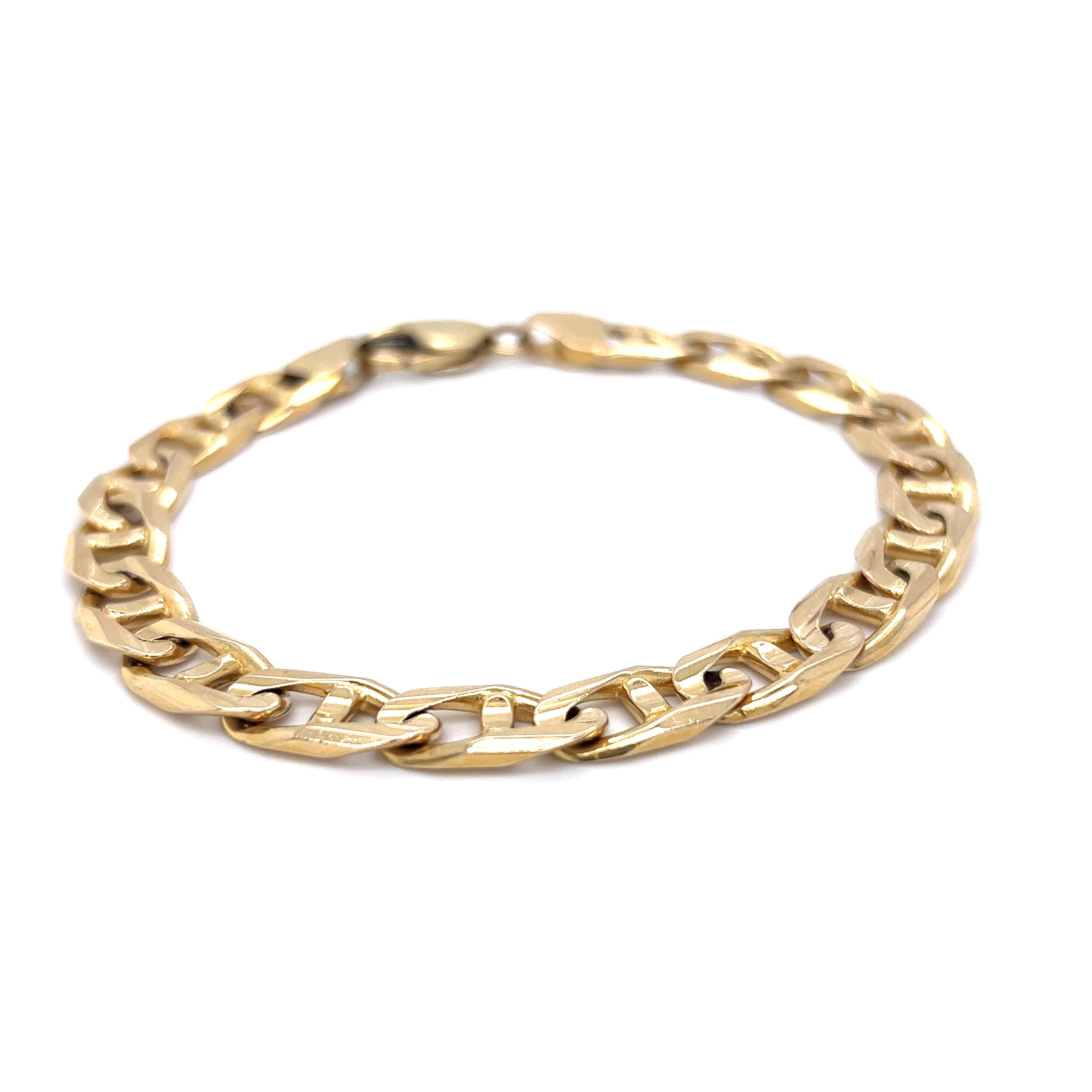 14kt gold stamped Mariner chain link bracelet deals masculine or feminine fine…