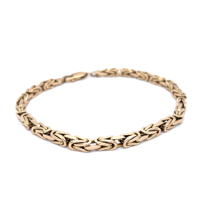 Men's Byzantine Chain Bracelet in 10k Yellow Gold