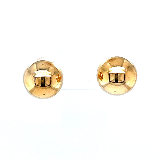 Polished Ball Stud Earrings in 14k Yellow Gold