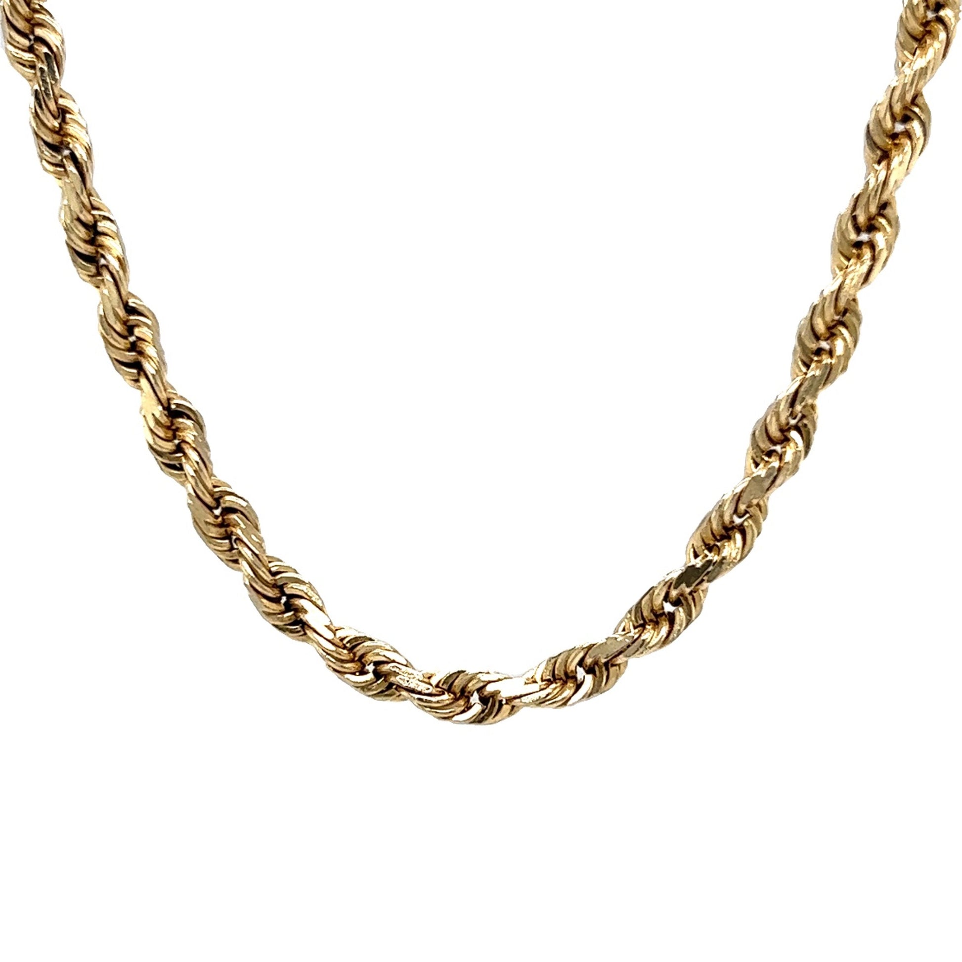 24 Inch 10k Karat Gold Chain 10K Gold Diamond Cut Solid Rope Link