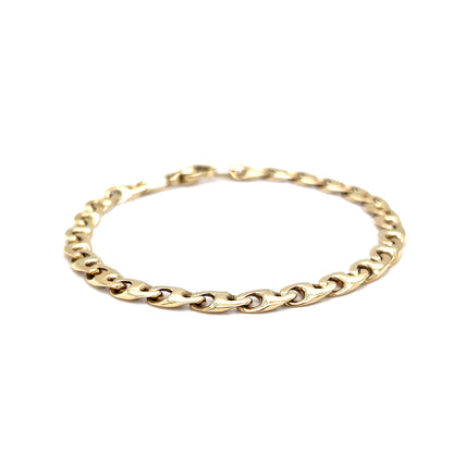 Puffy Mariner Chain Link Bracelet in 14k Yellow Gold